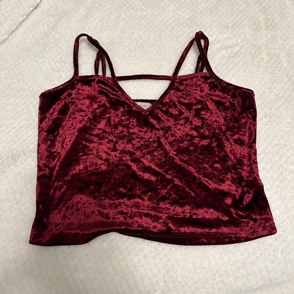Crushed red velvet crop top